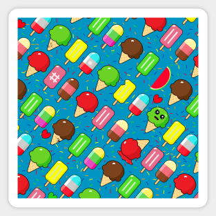 Crazy popsicles and Ice creams pattern Sticker